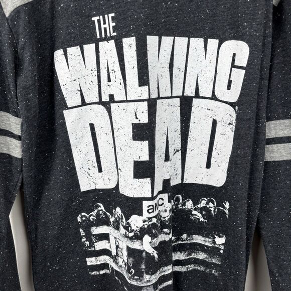 The Walking Dead AMC Long Sleeve Graphic T-Shirt Gray Black Men Medium Zombie TV - Picture 3 of 7